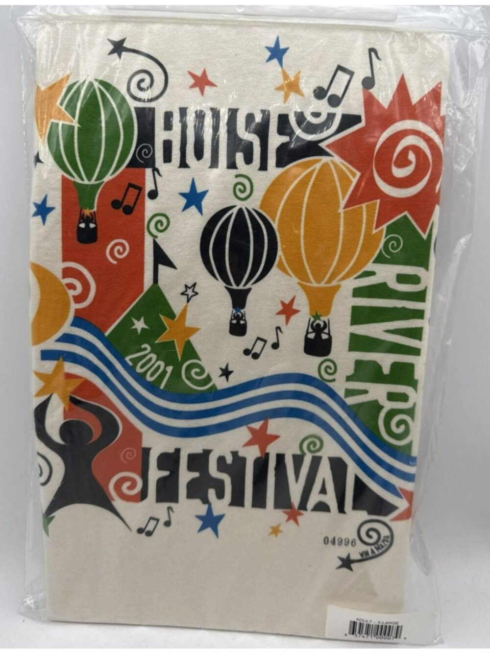 Boise River Festival 2001  Shirt Mens XL White Heavyweight Short Sleeve NWT